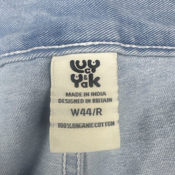 Lucy & Yak Womens Light Wash Blue Sun Moon Star Embroidered High Waist Jeans 44R - Picture 8 of 13